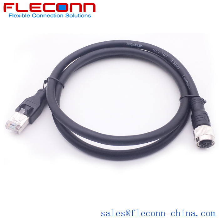 M12 X Coding Connector, Cat6A Connector, Shielded Female 8 Pin