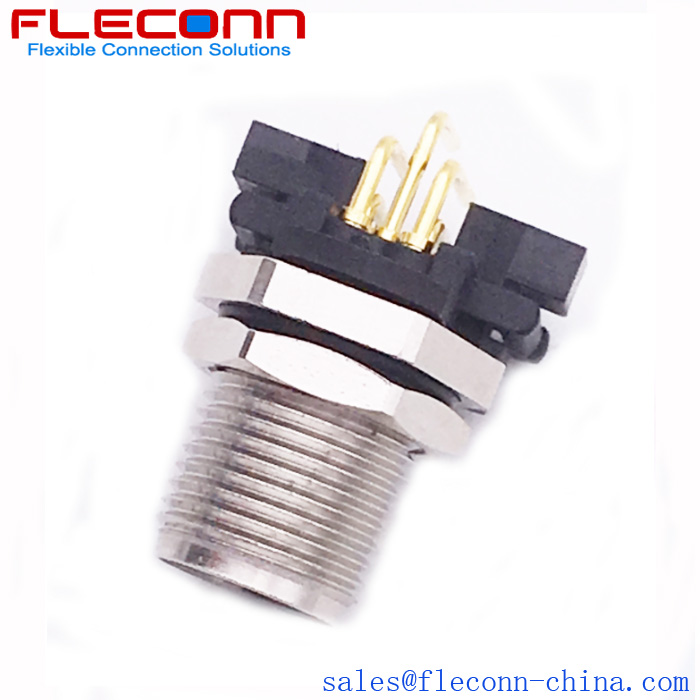 M12 A-code 5 Pole Male 90 Degree Right Angled PCB Mounting Connector M12 A-code 5 Pole Male 90 Degree Right Angled PCB Mounting Connector in FLECONN China Comany.