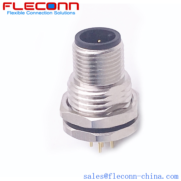 M12 5-Pos PCB Connector, Male, Front Fasen Thread PG9 M12 5-Pos PCB Connector, Male, Front Fasen Thread PG9 Supplier and Manufacturer in China