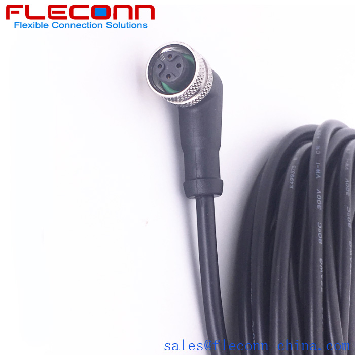 4Pin A-coded M12 Female Right Angle Cordset 10m PVC Cable Supplier and Manufacturer in China