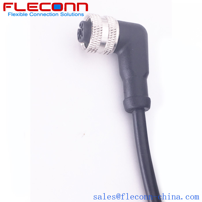 M12 4-Pole Female 90 Degree Angled Overmolded Cable Supplier and Manufacturer in China