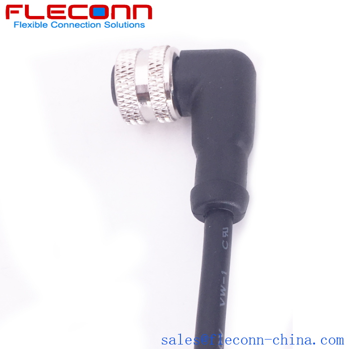 M12 Female Right Angle Overmolded Cable Assembly Supplier and Manufacturer in China