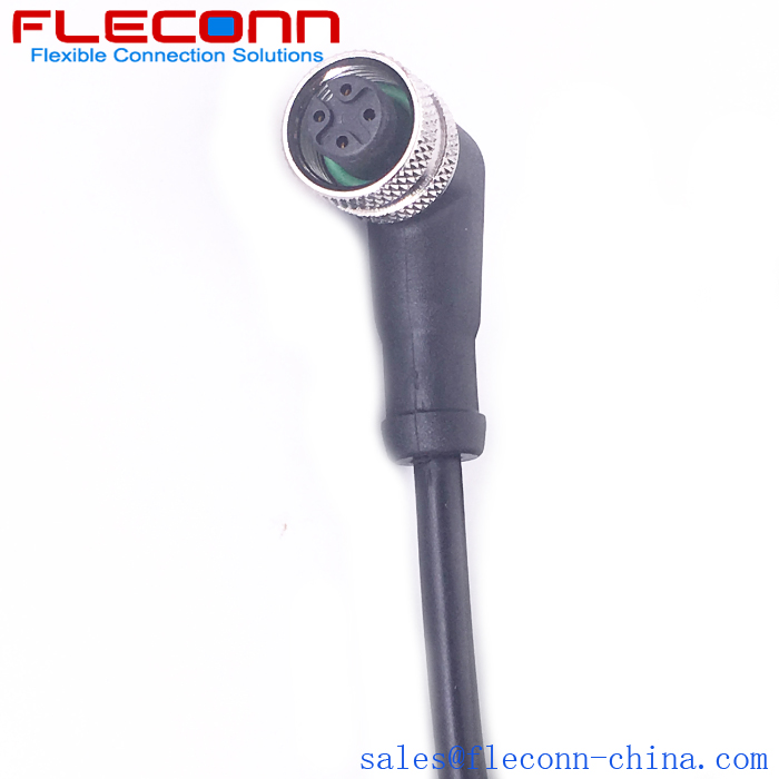 M12 4 Position Sensor Cable, Right Angle, A-code, IP67 Waterproof Rating Supplier and Manufacturer in China