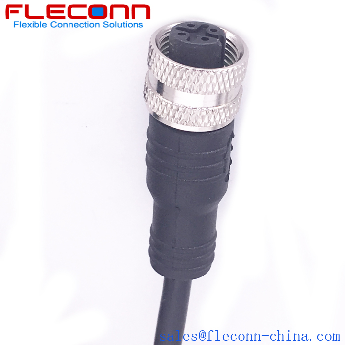 M12 4 Pin Cable, Female Straight Socket to Single-Ended Cordset Supplier and Manufacturer in China