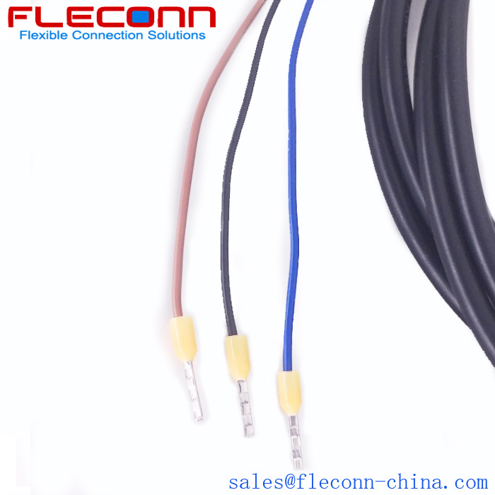 M12 4 Pole Female Cable with Insulated Crimp Bootlace Ferrule, 8mm Pin Length, 22AWG Wire Size Supplier and Manufacturer in China