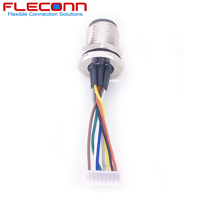 M12 Rear Panel Mount Connector, 8 Contacts with Single Wires.jpg