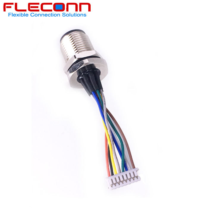 M12 8 Pole A Coding Male Panel Mount Connector with Litz Wires.jpg