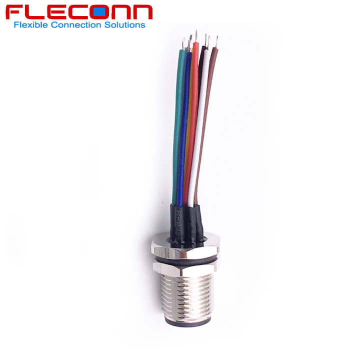 M12 8 Pole Male Panel Mount Connector with 0.20mm2 Single Wires.jpg