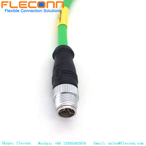 M12 X-code 8 Pin Connector Cable